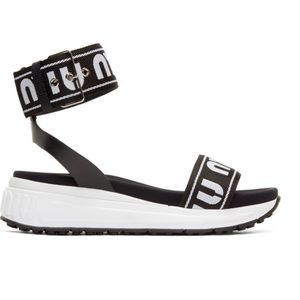 Miu Miu Black and White Strappy Sandals size 38